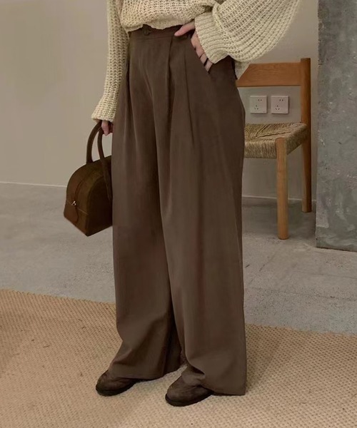 aimoha(アイモハ)の「タックデザインワイドパンツ(スラックス・レディース・ベージュ/グレー・SMALL/MEDIUM)」の13枚目の写真