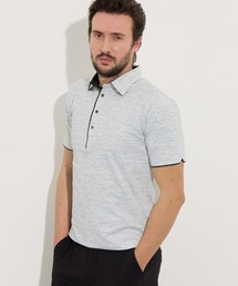 HIDEAWAYS NICOLE | メランジプリントメッシュ半袖スキッパーポロシャツ(ポロシャツ)