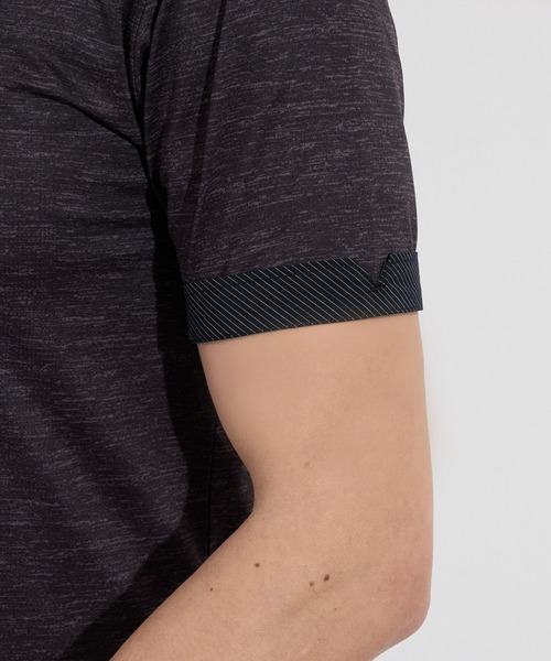 HIDEAWAYS NICOLE（ハイダウェイニコル）の「メランジプリントメッシュ半袖スキッパーポロシャツ（ポロシャツ・メンズ・ラベンダー/オフホワイト/ブラック・LARGE/X-LARGE/XX-LARGE/MEDIUM）」の13枚目の写真