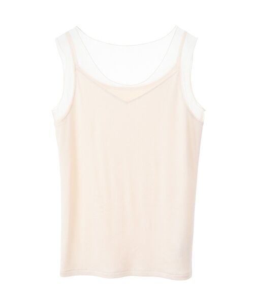 YECCA VECCA（イェッカヴェッカ）の「チュールMIXリブインナー（タンクトップ・レディース・アイボリー/ブラック/ベージュ・FREE）」の21枚目の写真