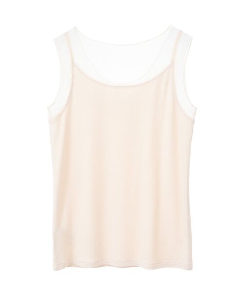 YECCA VECCA（イェッカヴェッカ）の「チュールMIXリブインナー（タンクトップ・レディース・アイボリー/ブラック/ベージュ・FREE）」の9枚目の写真