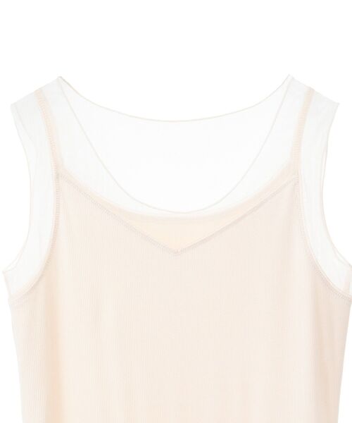 YECCA VECCA（イェッカヴェッカ）の「チュールMIXリブインナー（タンクトップ・レディース・アイボリー/ブラック/ベージュ・FREE）」の22枚目の写真
