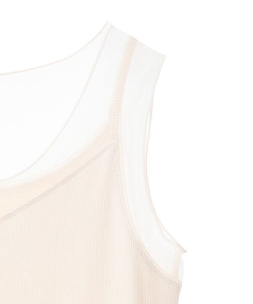 YECCA VECCA（イェッカヴェッカ）の「チュールMIXリブインナー（タンクトップ・レディース・アイボリー/ブラック/ベージュ・FREE）」の14枚目の写真