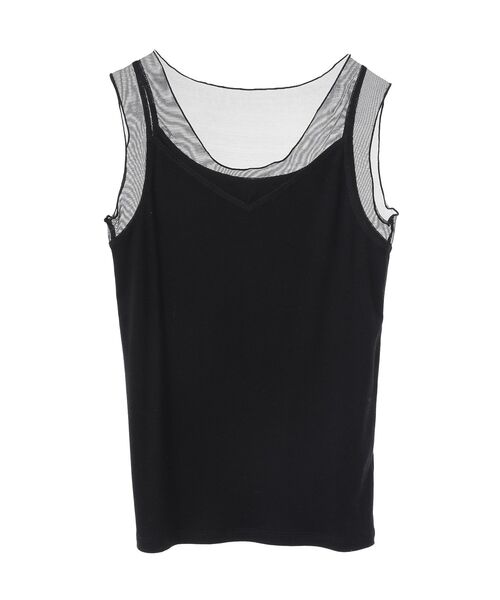 YECCA VECCA（イェッカヴェッカ）の「チュールMIXリブインナー（タンクトップ・レディース・アイボリー/ブラック/ベージュ・FREE）」の16枚目の写真