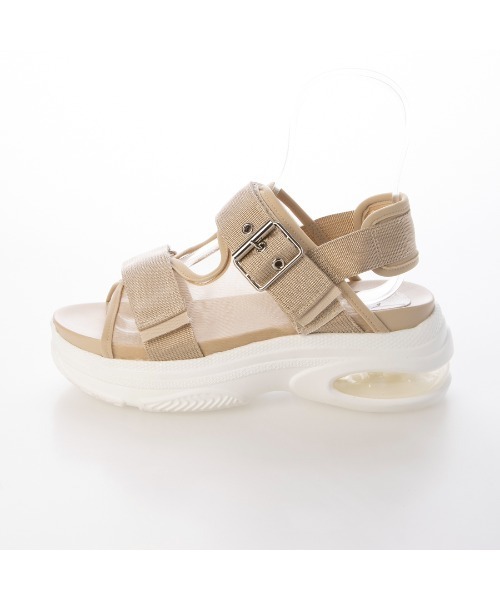 Realta(レアルタ)の「Realta(レアルタ)6.5cmエアー入りクッショニングソールチュールスポーツサンダル(サンダル・レディース・ベージュ/ブラック・L/M/LL/S)」の3枚目の写真