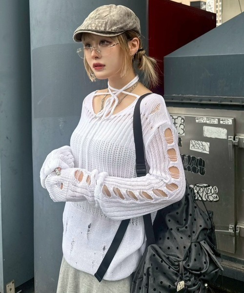 Never mind the XU / Chikashitsu+（ネバーマインド ザ エックスユー / チカシツプラス）の「【nmtc+】dot pattern backpack / 【エヌエムティーシープラス】ドットプリントバッグパック（バックパック/リュック・レディース・ネイビー/チャコール・ONE SIZE）」の10枚目の写真