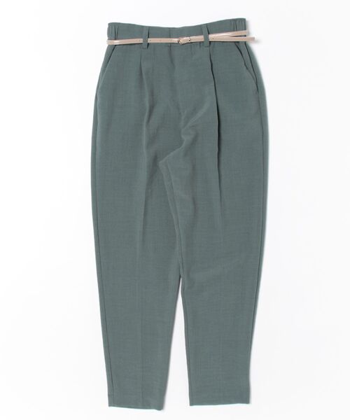 m.f.editorial（エムエフエディトリアル）の「【ウォッシャブル 】m.f.エディトリアル レディース 麻調合繊 ベルト付き テーパードパンツ(セットアップ可能)（スーツパンツ・レディース・グリーン系その他/ネイビー/ライトグレー/ブラウン・MEDIUM/LARGE）」の14枚目の写真