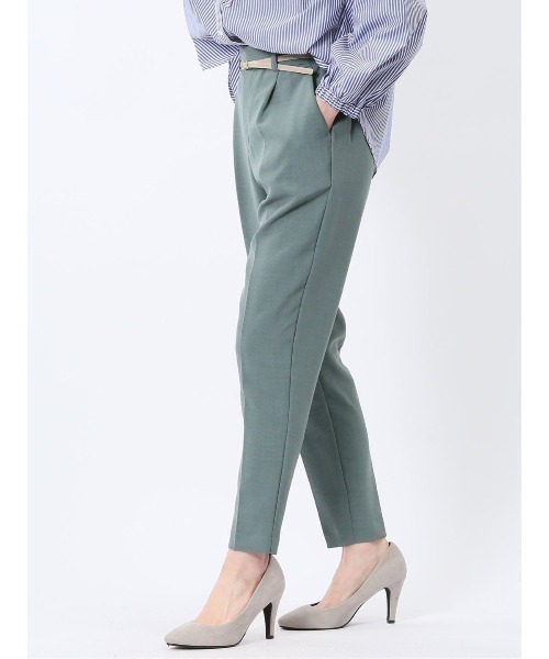 m.f.editorial（エムエフエディトリアル）の「【ウォッシャブル 】m.f.エディトリアル レディース 麻調合繊 ベルト付き テーパードパンツ(セットアップ可能)（スーツパンツ・レディース・グリーン系その他/ネイビー/ライトグレー/ブラウン・MEDIUM/LARGE）」の20枚目の写真