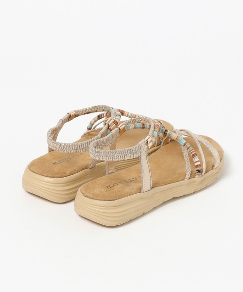 BAYFLOW（ベイフロー）の「[ゴムストラップでさっと着脱]エスニックロープサンダル（サンダル・レディース・ゴールド/ブラック・MEDIUM/LARGE）」の5枚目の写真