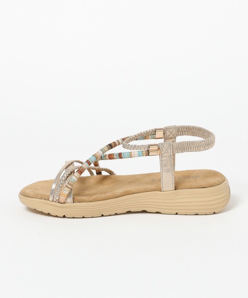 BAYFLOW（ベイフロー）の「[ゴムストラップでさっと着脱]エスニックロープサンダル（サンダル・レディース・ゴールド/ブラック・MEDIUM/LARGE）」の6枚目の写真