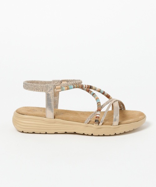 BAYFLOW（ベイフロー）の「[ゴムストラップでさっと着脱]エスニックロープサンダル（サンダル・レディース・ゴールド/ブラック・MEDIUM/LARGE）」の7枚目の写真