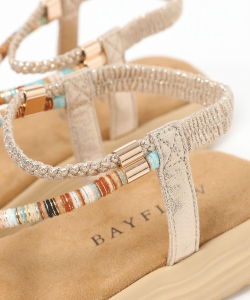 BAYFLOW（ベイフロー）の「[ゴムストラップでさっと着脱]エスニックロープサンダル（サンダル・レディース・ゴールド/ブラック・MEDIUM/LARGE）」の11枚目の写真