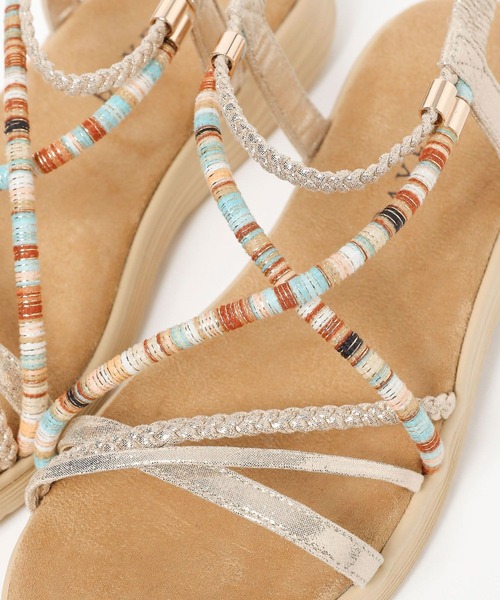 BAYFLOW（ベイフロー）の「[ゴムストラップでさっと着脱]エスニックロープサンダル（サンダル・レディース・ゴールド/ブラック・MEDIUM/LARGE）」の15枚目の写真