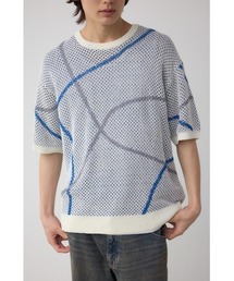 AZUL by moussy | ライン柄クルーネック半袖ニット(ニット/セーター)