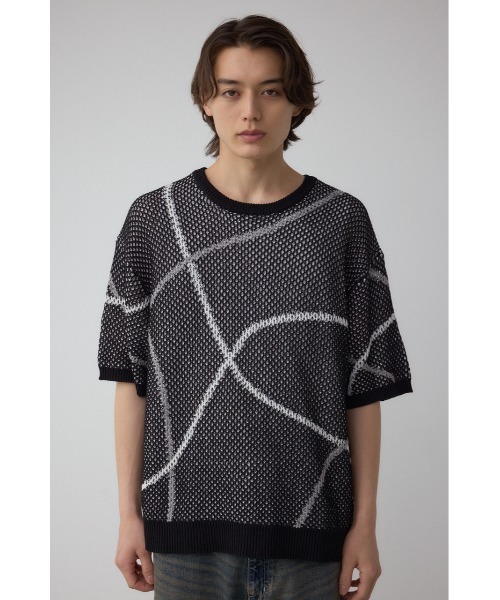 AZUL by moussy（アズールバイマウジー）の「ライン柄クルーネック半袖ニット（ニット/セーター・メンズ・ホワイト系その他/ブルー系その他/ブラック系その他・MEDIUM/LARGE）」の16枚目の写真