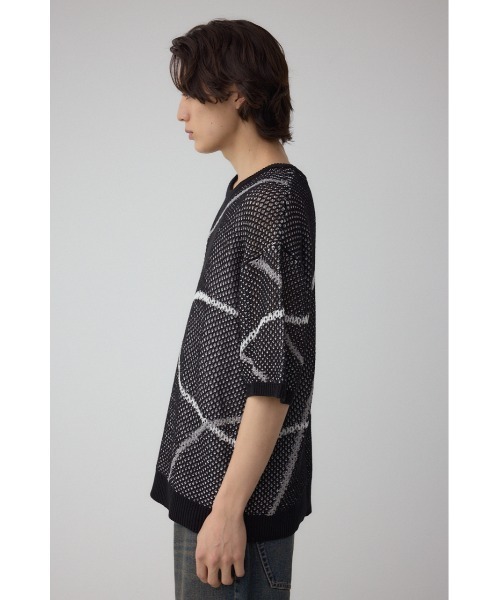 AZUL by moussy（アズールバイマウジー）の「ライン柄クルーネック半袖ニット（ニット/セーター・メンズ・ホワイト系その他/ブルー系その他/ブラック系その他・MEDIUM/LARGE）」の17枚目の写真
