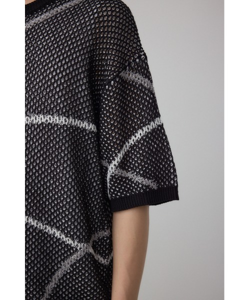 AZUL by moussy（アズールバイマウジー）の「ライン柄クルーネック半袖ニット（ニット/セーター・メンズ・ホワイト系その他/ブルー系その他/ブラック系その他・MEDIUM/LARGE）」の20枚目の写真