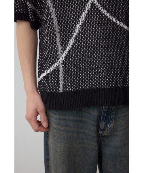 AZUL by moussy（アズールバイマウジー）の「ライン柄クルーネック半袖ニット（ニット/セーター・メンズ・ホワイト系その他/ブルー系その他/ブラック系その他・MEDIUM/LARGE）」の21枚目の写真