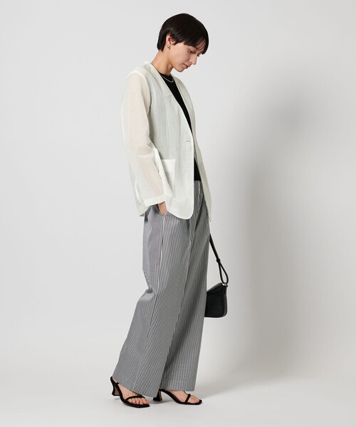 UNITED ARROWS（ユナイテッドアローズ）の「シアー ジャケット（テーラードジャケット・レディース・ブラック/ホワイト・38/36）」の6枚目の写真