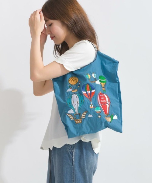 Ball&Chain（ボールアンドチェーン）の「[Ball&Chain]shopping bag-BALLOONS(M)（エコバッグ/サブバッグ・レディース・ターコイズブルー/ピンク/グレー・FREE）」の2枚目の写真