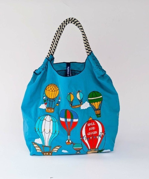 Ball&Chain（ボールアンドチェーン）の「[Ball&Chain]shopping bag-BALLOONS(M)（エコバッグ/サブバッグ・レディース・ターコイズブルー/ピンク/グレー・FREE）」の7枚目の写真