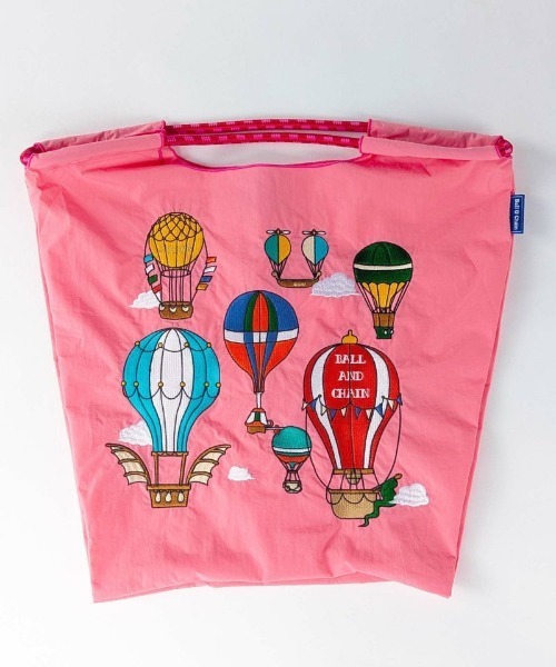 Ball&Chain（ボールアンドチェーン）の「[Ball&Chain]shopping bag-BALLOONS(M)（エコバッグ/サブバッグ・レディース・ターコイズブルー/ピンク/グレー・FREE）」の5枚目の写真