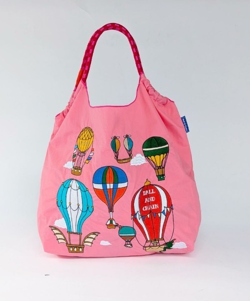 Ball&Chain（ボールアンドチェーン）の「[Ball&Chain]shopping bag-BALLOONS(M)（エコバッグ/サブバッグ・レディース・ターコイズブルー/ピンク/グレー・FREE）」の4枚目の写真