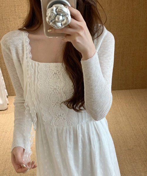 paravion（パラビオン）の「レースリボンシアーカーディガン（カーディガン/ボレロ・レディース・ライトブルー/イエロー/ピンク/ホワイト・FREE）」の21枚目の写真