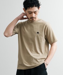 LOGOS 吸水速乾スパイラルヤーンワンポイントロゴ刺繍半袖Tシャツ