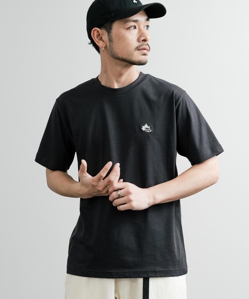 LOGOS（ロゴス）の「LOGOS 吸水速乾スパイラルヤーンワンポイントロゴ刺繍半袖Tシャツ（Tシャツ/カットソー・メンズ・ベージュ/チャコールグレー/ネイビー/キャメル/ライトグリーン/グリーン/ホワイト・LL/L/M）」の13枚目の写真