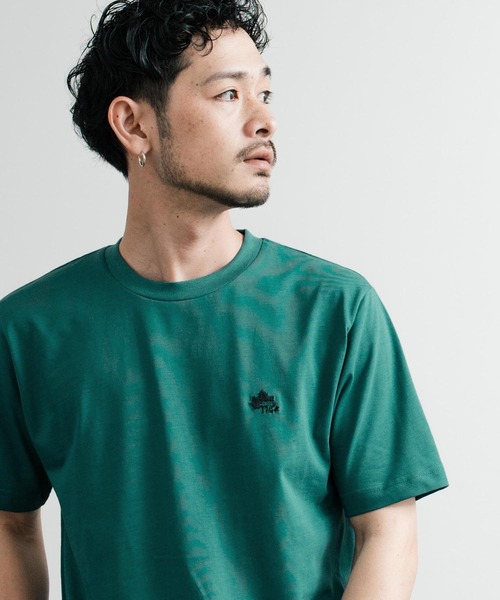 LOGOS（ロゴス）の「LOGOS 吸水速乾スパイラルヤーンワンポイントロゴ刺繍半袖Tシャツ（Tシャツ/カットソー・メンズ・ベージュ/チャコールグレー/ネイビー/キャメル/ライトグリーン/グリーン/ホワイト・LL/L/M）」の20枚目の写真