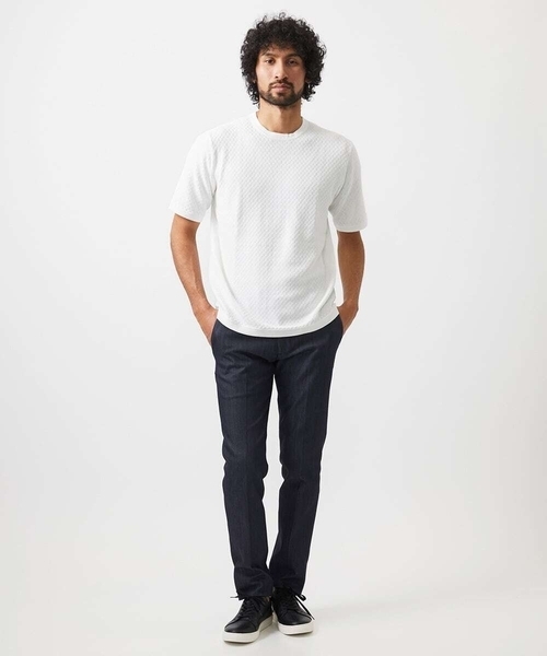 MICHEL KLEIN HOMME (ミッシェルクランオム)の「モノグラム柄半袖ニット(ニット/セーター・メンズ・ホワイト/ブラック/カーキ・MEDIUM/LARGE/X-LARGE)」の12枚目の写真