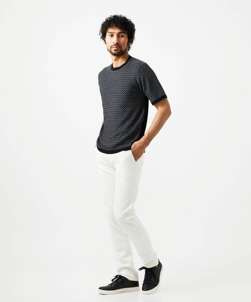 MICHEL KLEIN HOMME (ミッシェルクランオム)の「モノグラム柄半袖ニット(ニット/セーター・メンズ・ホワイト/ブラック/カーキ・MEDIUM/LARGE/X-LARGE)」の15枚目の写真