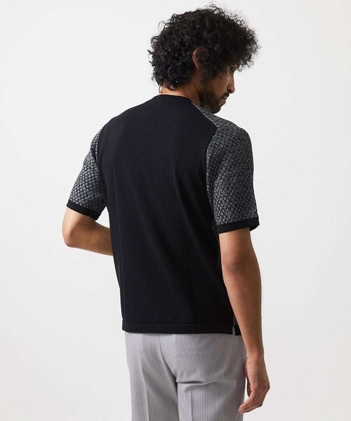MICHEL KLEIN HOMME (ミッシェルクランオム)の「モノグラム柄半袖ニット(ニット/セーター・メンズ・ホワイト/ブラック/カーキ・MEDIUM/LARGE/X-LARGE)」の8枚目の写真