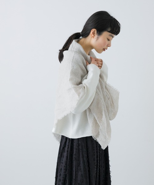 かぐれ｜リネンチェックスクエアストール - かぐれ(カグレ