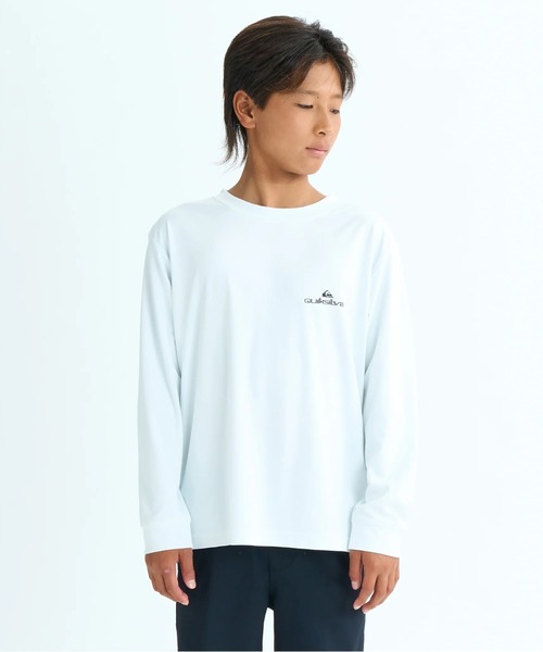 Quiksilver(クイックシルバー)の「DOUBLE LOGO LS YOUTH/クイックシルバーキッズバックロゴプリント長袖ラッシュガード(水着)(ラッシュガード・キッズ・ブラック/ホワイト・160/150/140/130)」の9枚目の写真