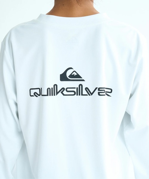Quiksilver(クイックシルバー)の「DOUBLE LOGO LS YOUTH/クイックシルバーキッズバックロゴプリント長袖ラッシュガード(水着)(ラッシュガード・キッズ・ブラック/ホワイト・160/150/140/130)」の8枚目の写真