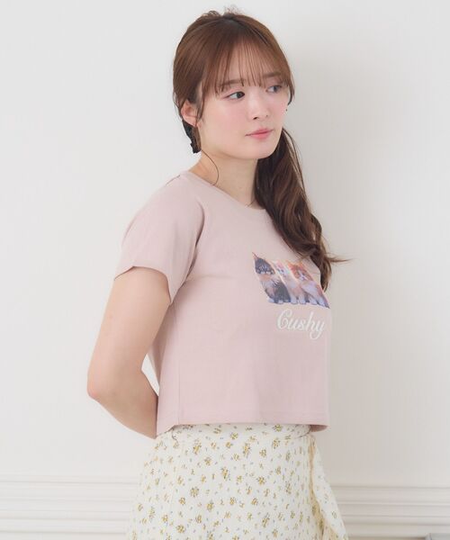 ems excite(エムズエキサイト)の「catプリントTEE(Tシャツ/カットソー・レディース・オフホワイト/ブルー/ピンク・FREE)」の13枚目の写真