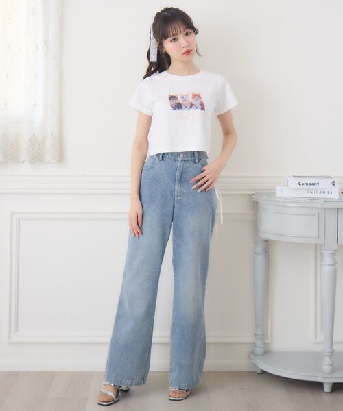 ems excite(エムズエキサイト)の「catプリントTEE(Tシャツ/カットソー・レディース・オフホワイト/ブルー/ピンク・FREE)」の22枚目の写真