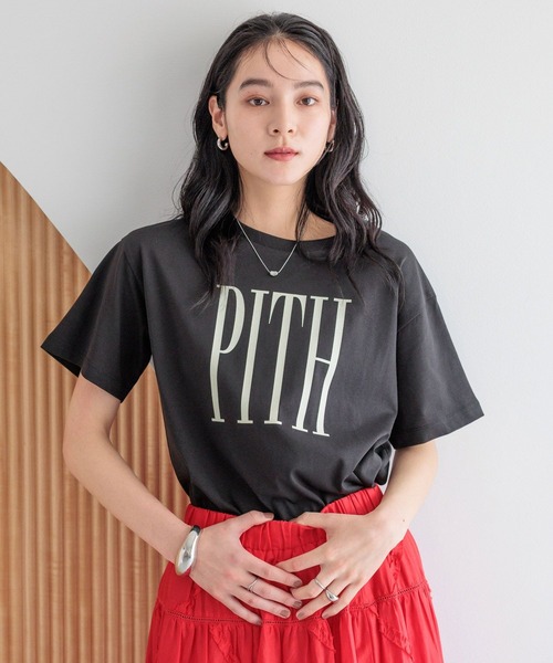 LOWRYS FARM（ローリーズファーム）の「シンプルロゴＴＥＥ　 328670（Tシャツ/カットソー・レディース・ブラック/ホワイト系その他/オフホワイト/ネイビー・FREE）」の4枚目の写真