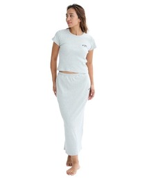 BILLABONG レディース ARCH EMB RIB LONG SKIRT スカート 【2025年夏モデル】/ビラボンストレッチリブロングスカート