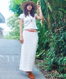 BILLABONG レディース ARCH EMB RIB LONG SKIRT スカート 【2025年夏モデル】/ビラボンストレッチリブロングスカート