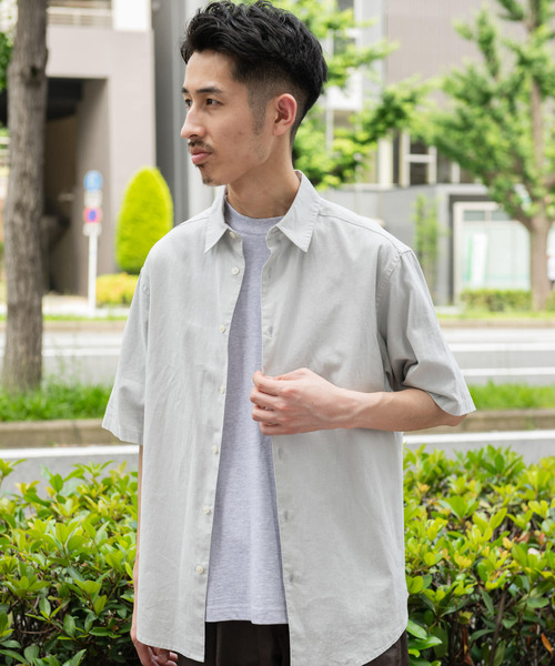 URBAN RESEARCH DOORS（アーバンリサーチドアーズ）の「ヘンプコットン レギュラーカラーシャツ（シャツ/ブラウス・メンズ・ネイビー/ブルー/チャコールグレー/グレー系その他・MEDIUM/LARGE）」の5枚目の写真