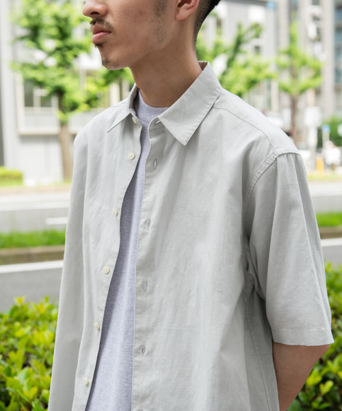 URBAN RESEARCH DOORS（アーバンリサーチドアーズ）の「ヘンプコットン レギュラーカラーシャツ（シャツ/ブラウス・メンズ・ネイビー/ブルー/チャコールグレー/グレー系その他・MEDIUM/LARGE）」の9枚目の写真