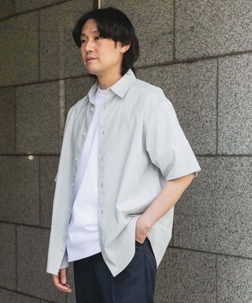 URBAN RESEARCH DOORS（アーバンリサーチドアーズ）の「ヘンプコットン レギュラーカラーシャツ（シャツ/ブラウス・メンズ・ネイビー/ブルー/チャコールグレー/グレー系その他・MEDIUM/LARGE）」の12枚目の写真