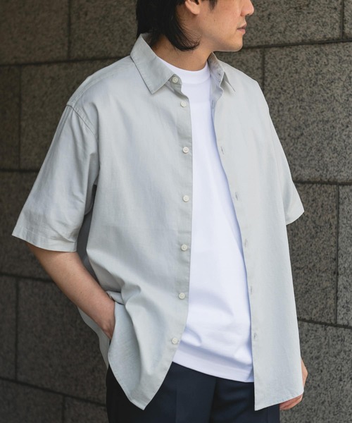 URBAN RESEARCH DOORS（アーバンリサーチドアーズ）の「ヘンプコットン レギュラーカラーシャツ（シャツ/ブラウス・メンズ・ネイビー/ブルー/チャコールグレー/グレー系その他・MEDIUM/LARGE）」の16枚目の写真