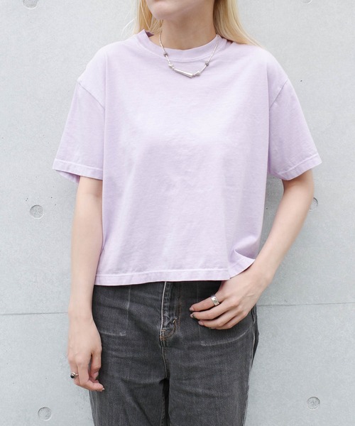 comfort colors(コンフォートカラーズ)の「【COMFORT COLORS】6.1oz レディース ピグメント ボクシーTシャツ(Tシャツ/カットソー・メンズ・スミクロ/ミント/ライトパープル・MEDIUM/LARGE)」の3枚目の写真