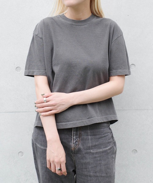 comfort colors(コンフォートカラーズ)の「【COMFORT COLORS】6.1oz レディース ピグメント ボクシーTシャツ(Tシャツ/カットソー・メンズ・スミクロ/ミント/ライトパープル・MEDIUM/LARGE)」の2枚目の写真