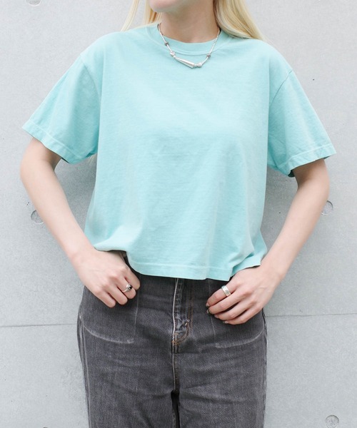 comfort colors(コンフォートカラーズ)の「【COMFORT COLORS】6.1oz レディース ピグメント ボクシーTシャツ(Tシャツ/カットソー・メンズ・スミクロ/ミント/ライトパープル・MEDIUM/LARGE)」の1枚目の写真
