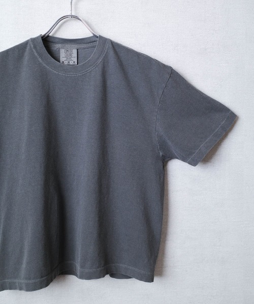 comfort colors(コンフォートカラーズ)の「【COMFORT COLORS】6.1oz レディース ピグメント ボクシーTシャツ(Tシャツ/カットソー・メンズ・スミクロ/ミント/ライトパープル・MEDIUM/LARGE)」の10枚目の写真